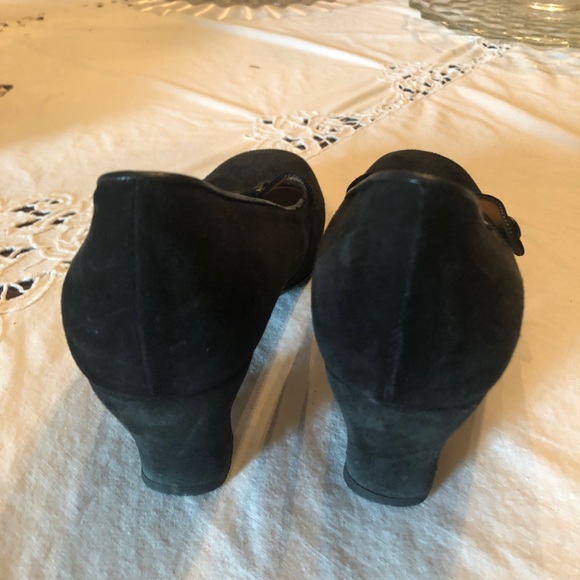 Luxury vintage Y2K Taryn Rose maryjane shoes low heels black suede - Picture 6 of 16